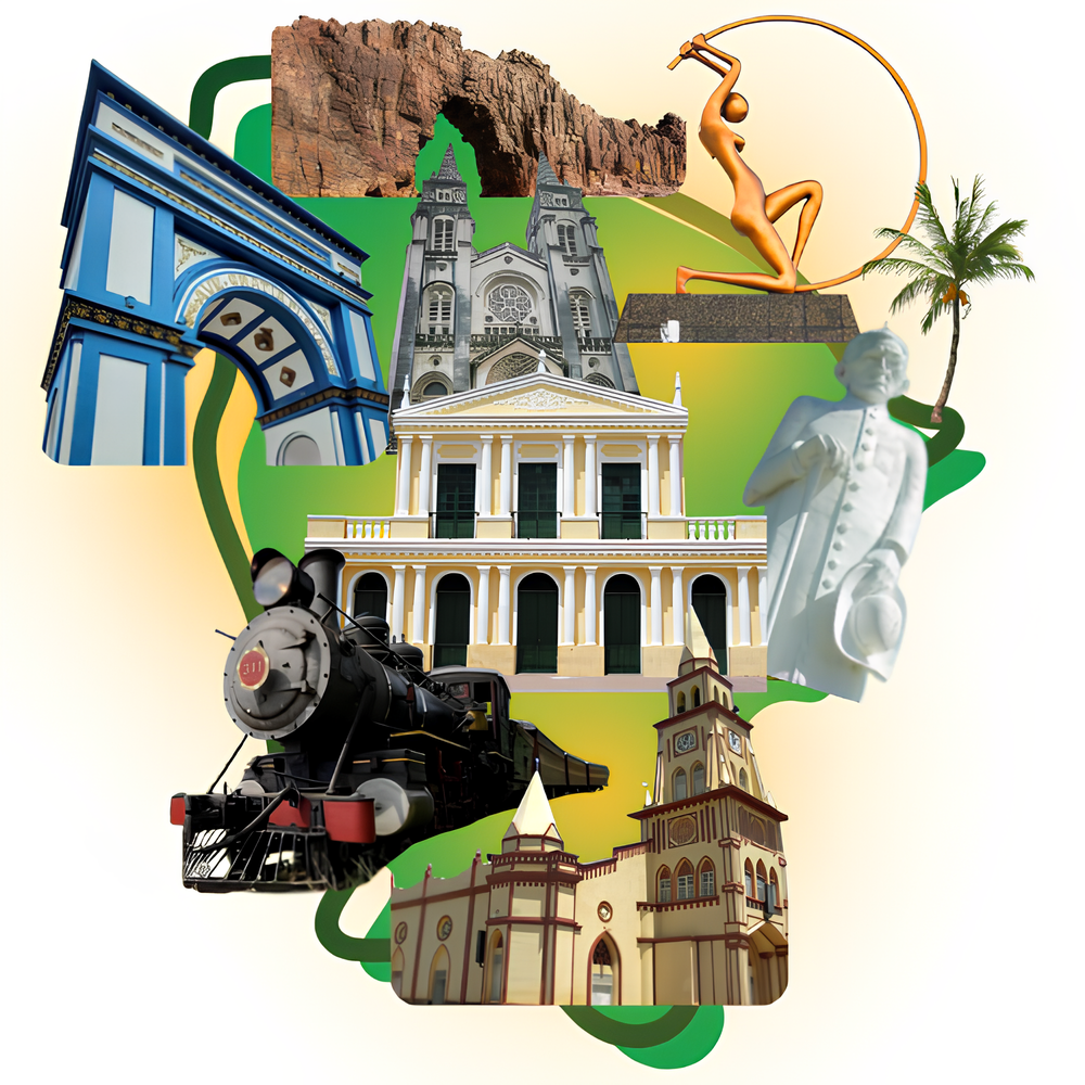 Mapa do Ceará estilizado